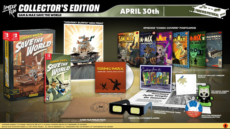 Sam & Max Save the World - Collector's Edition - Limited Run #104 [Nintendo Switch] Nintendo Switch Video Game Limited Run Games   