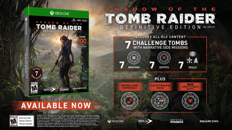 Shadow of the Tomb Raider - Definitive Edition [Xbox One] Xbox One Video Game Square Enix   