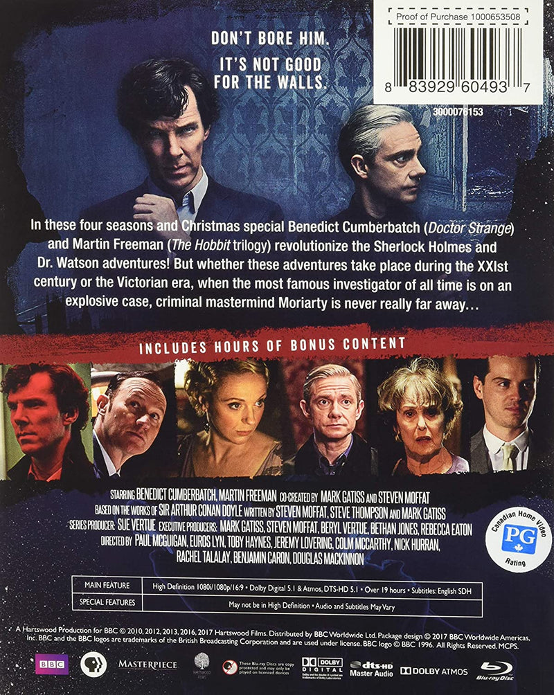 Sherlock: The Complete Series - Seasons 1-4 [Blu-Ray Box Set] DVDs & Blu-Rays BBC   