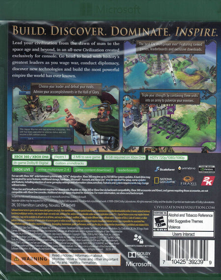 Sid Meier's Civilization Revolution [Xbox One & Xbox 360] Xbox 360 Video Game 2K Games   