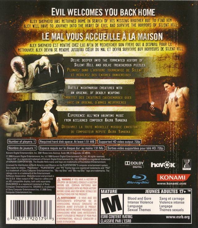 Silent Hill: Homecoming [PlayStation 3] PlayStation 3 Video Game Konami   