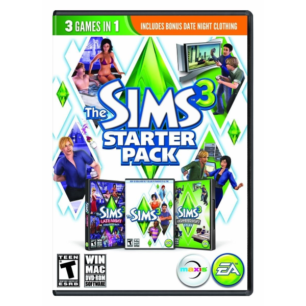 The Sims 3: Starter Pack - 3 Games in 1 + Bonus Expansions [Mac & PC] PC Video Game Electronic Arts   