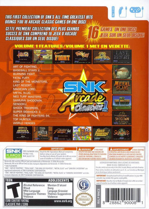 SNK Arcade Classics Vol. 1 [Nintendo Wii] — MyShopville