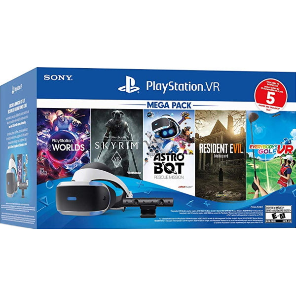 PlayStation VR Mega Pack - PlayStation VR WORLDS + The Elder Scrolls V: Skyrim VR + Astro Bot: Rescue Mission + Resident Evil 7: Biohazard + Everybody's Golf VR Bundle - PSVR [PlayStation 4] PlayStation 4 Video Game Sony   