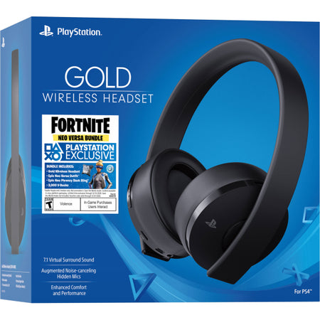 PlayStation Gold Wireless Headset - Jet Black - Fortnite Neo Versa Bundle [PlayStation 4 Accessory] PlayStation 4 Accessories Sony   