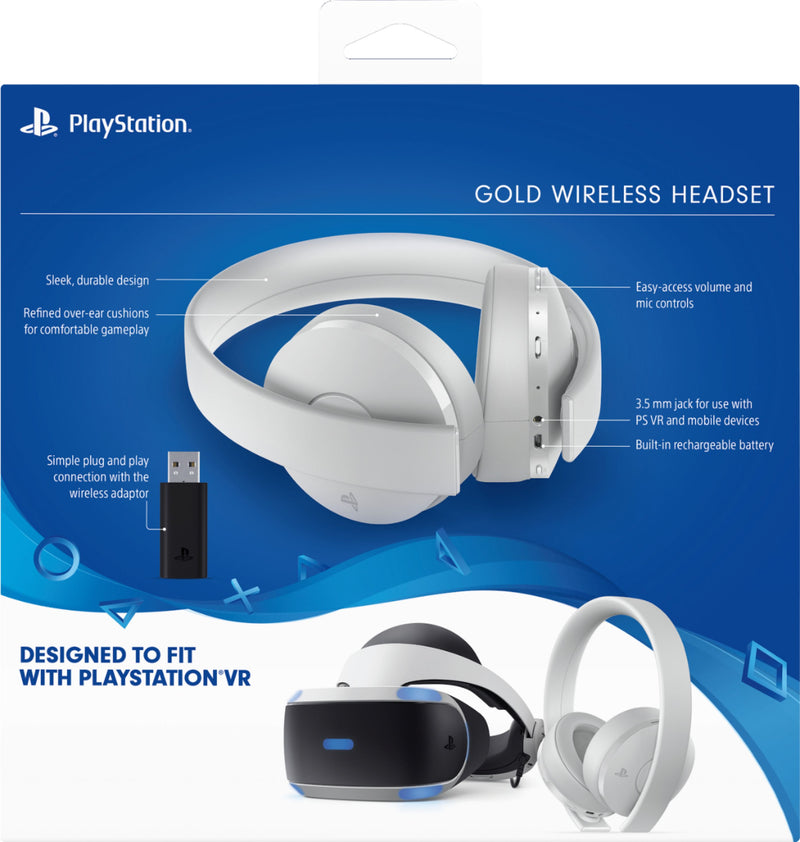 PlayStation Gold Wireless Headset White [PlayStation Accessory