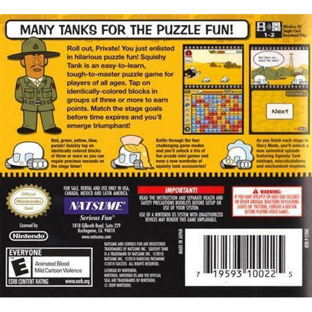 Squishy Tank [Nintendo DS DSi] Nintendo DS DSi Video Game Natsume   