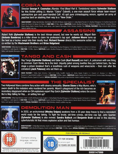 Stallone 5-Movie Collection [Blu-Ray Box Set] DVDs & Blu-Rays Warner Bros.   