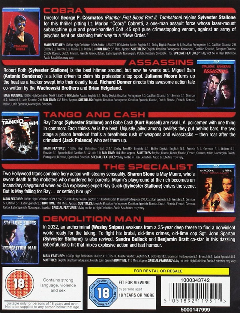 Stallone 5-Movie Collection [Blu-Ray Box Set] DVDs & Blu-Rays Warner Bros.   