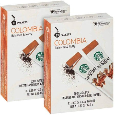 Starbucks Via Instant and Microground Colombian Coffee - 2x42.9g / 1.51 Oz - 26-Count [Snacks & Sundries] Snacks & Sundries Café William Spartivento   