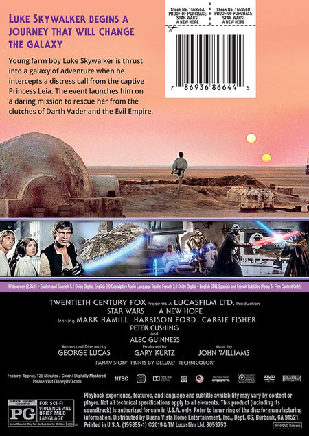 Star Wars: Episode IV - A New Hope [DVD] DVDs & Blu-Rays Disney   