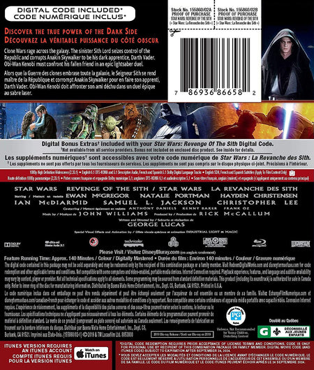 Star Wars: Episode III - Revenge of the Sith [Blu-ray + Digital] DVDs & Blu-Rays Disney   