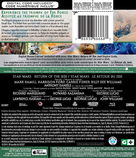 Star Wars: Episode VI - Return of the Jedi [Blu-ray + Digital] DVDs & Blu-Rays Disney   