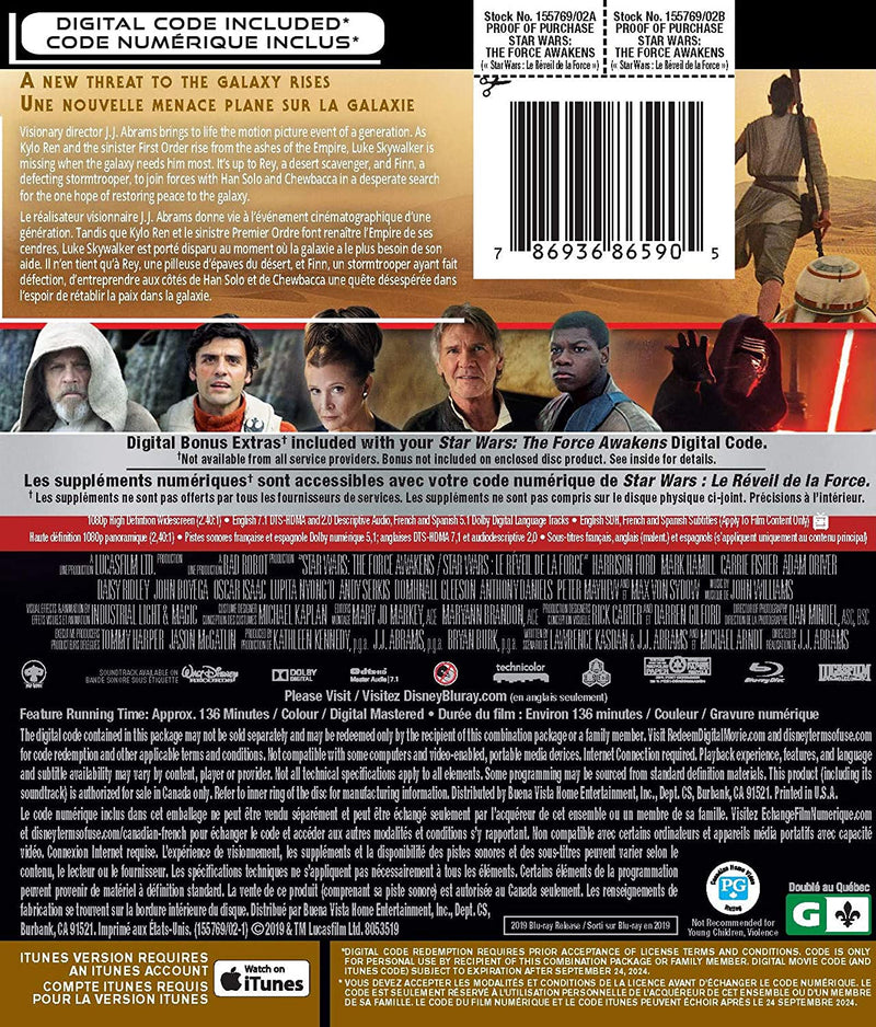 Star Wars: Episode VII - The Force Awakens [Blu-ray + Digital] DVDs & Blu-Rays Disney   