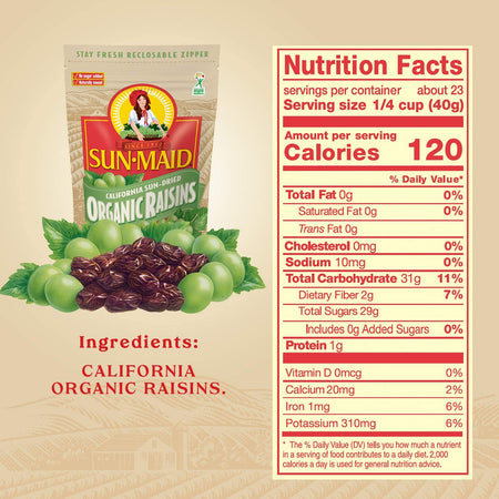 Sun Maid Organic California Sun Dried Raisins - 2-Count - 1814g [Snacks & Sundries] Snacks & Sundries Sun Maid   