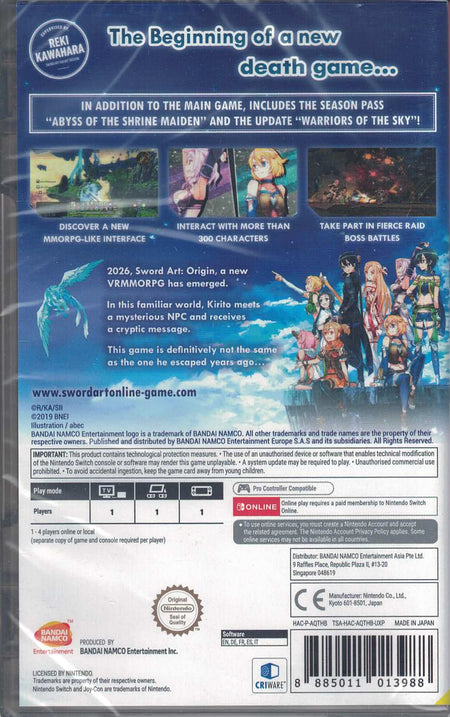 Sword Art Online: Hollow Realization - Deluxe Edition [Nintendo Switch] Nintendo Switch Video Game Bandai Namco   