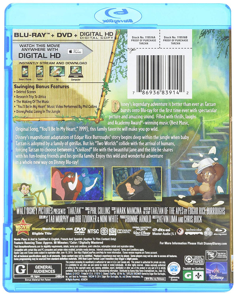 Disney's Tarzan - Special Edition [Blu-Ray + DVD + Digital] DVDs & Blu-Rays Disney   