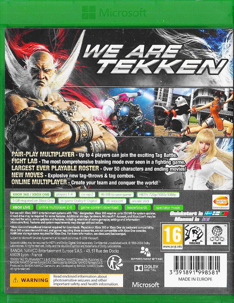 Tekken Tag Tournament 2 [Xbox 360] Xbox 360 Video Game Bandai Namco   