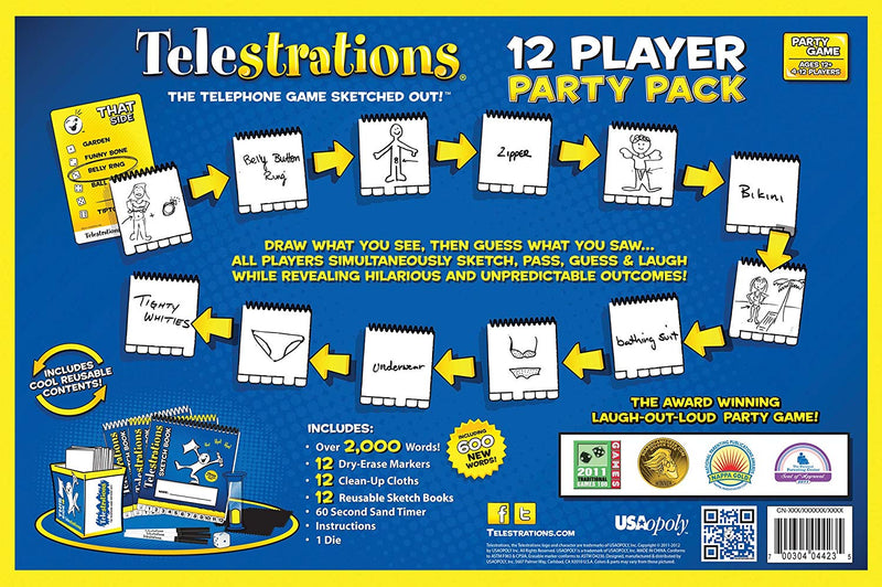Telestrations 12 Player Party Pack [Board Game, 4-12 Players] Board Game USAopoly   