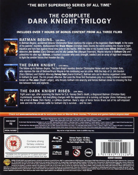 The Dark Knight Trilogy [Blu-Ray Box Set] DVDs & Blu-Rays Warner Bros.   