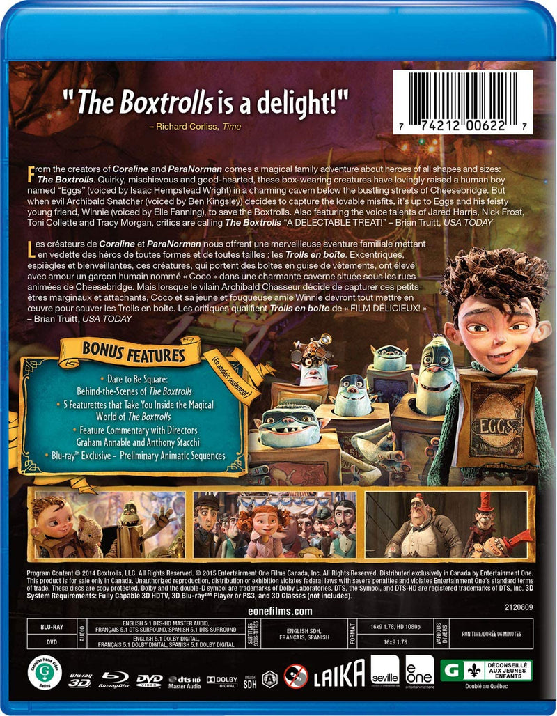 The Boxtrolls [3D + 2D Blu-ray + DVD] DVDs & Blu-Rays E1 Entertainment   