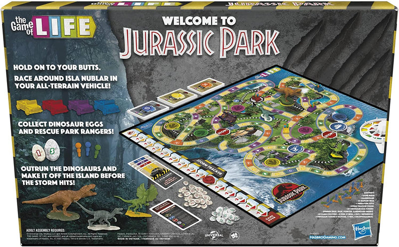 The Game of Life: Jurassic Park Edition [Board Game, 2-4 Players] Board Game Hasbro   