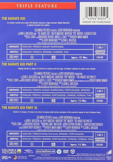 The Karate Kid Triple Feature [DVD Box Set] DVDs & Blu-Rays Sony Pictures   