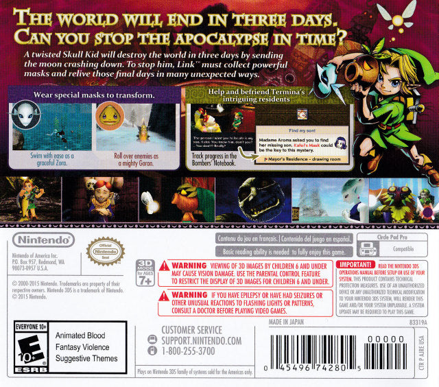 The Legend Of Zelda: Majora's Mask 3D [Nintendo 3DS] Nintendo 3DS Video Game Nintendo   