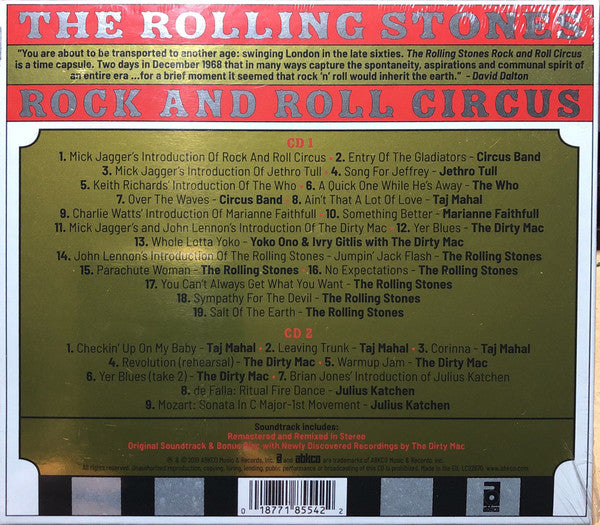 The Rolling Stones Rock And Roll Circus - 2CD Expanded Edition [Audio CD] Audio CD/Vinyl ABKCO   