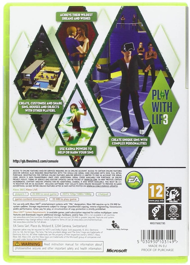 The Sims 3 [Xbox 360] Xbox 360 Video Game Electronic Arts   