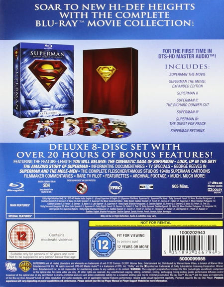 The Superman: Motion Picture Anthology [Blu-Ray Box Set] DVDs & Blu-Rays Warner Brothers   