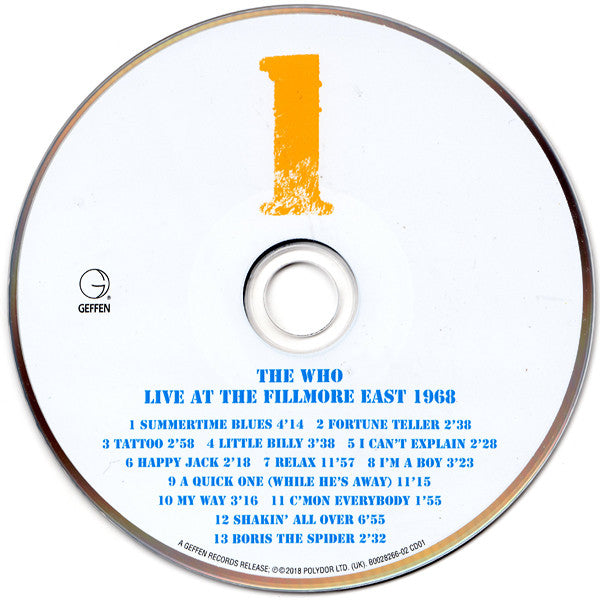 The Who - Live At The Fillmore East 1968 [Audio CD] Audio CD/Vinyl Universal Music   