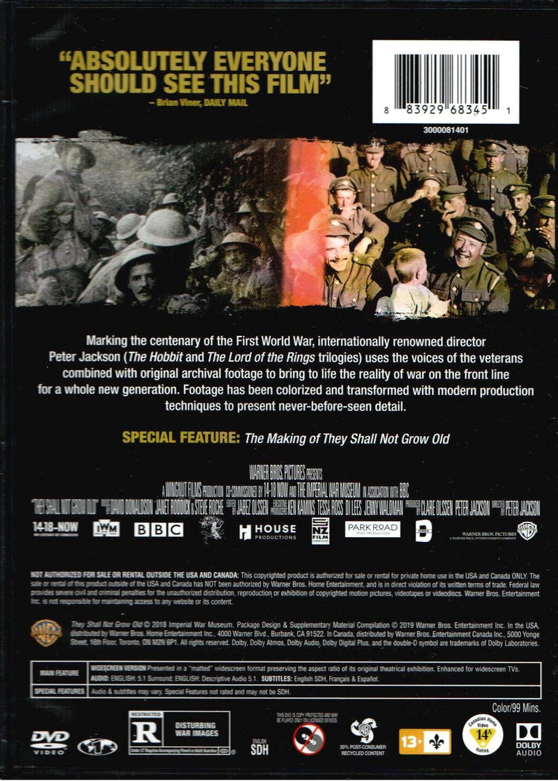 They Shall Not Grow Old [DVD] DVDs & Blu-Rays Warner Brothers   