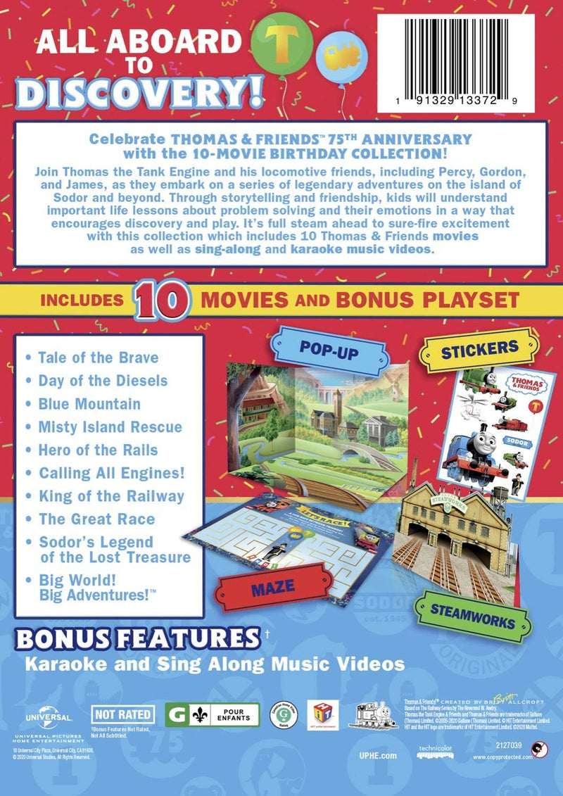 Thomas & Friends: 10-Movie Birthday Collection [DVD Box Set] DVDs & Blu-Rays Universal Studios   