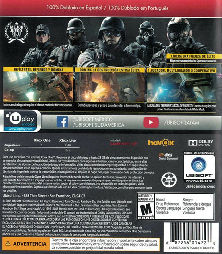 Tom Clancy's Rainbow Six Siege [Xbox One] Xbox One Video Game Ubisoft   