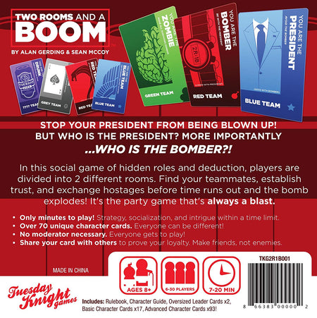 Two Rooms and a Boom Card Game Tuesday Knight Games   