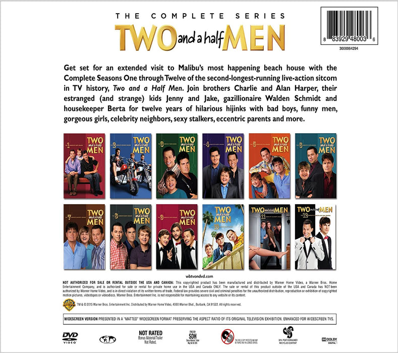 Two and a Half Men: The Complete Series - Seasons 1-12 [DVD Box Set] —  MyShopville