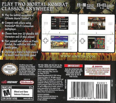 Ultimate Mortal Kombat [Nintendo DS DSi] Nintendo DS DSi Video Game Warner Bros.   