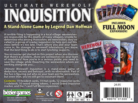 Ultimate Werewolf: Inquisition - Includes Full Moon Expansion [Board Game, 3-12 Players] Board Game Bezier Games   