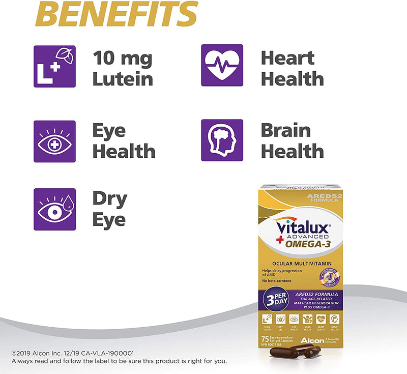 Vitalux Advanced + Omega-3 Ocular Multivitamin - 135 Softgel Capsules [Healthcare] Healthcare Alcon   