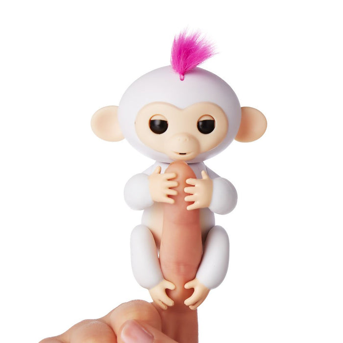 WowWee Fingerlings Fingerling Interactive Baby Monkey Pink Yellow Hair  -Works