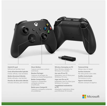 Xbox Wireless Controller + Wireless Adapter for Windows 10 [Xbox Series X/S + Xbox One Accessory] Xbox One Accessories Microsoft   