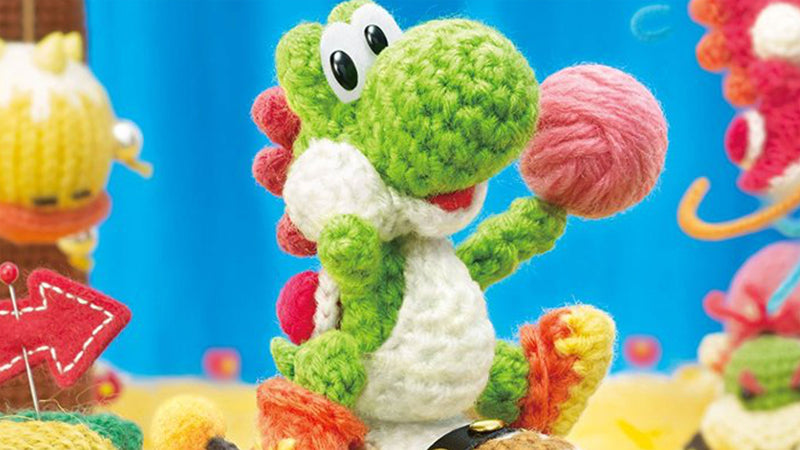 Yoshi's Woolly World + Light Blue Yarn Yoshi Amiibo [Nintendo Wii U] Nintendo Wii U Video Game Nintendo   