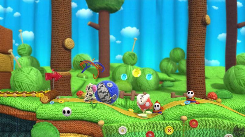 Yoshi's Woolly World + Light Blue Yarn Yoshi Amiibo [Nintendo Wii U] Nintendo Wii U Video Game Nintendo   
