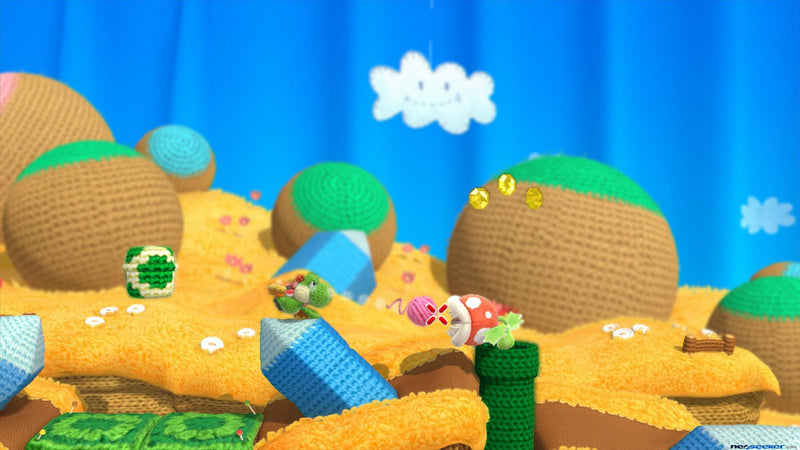 Yoshi's Woolly World + Light Blue Yarn Yoshi Amiibo [Nintendo Wii U] Nintendo Wii U Video Game Nintendo   