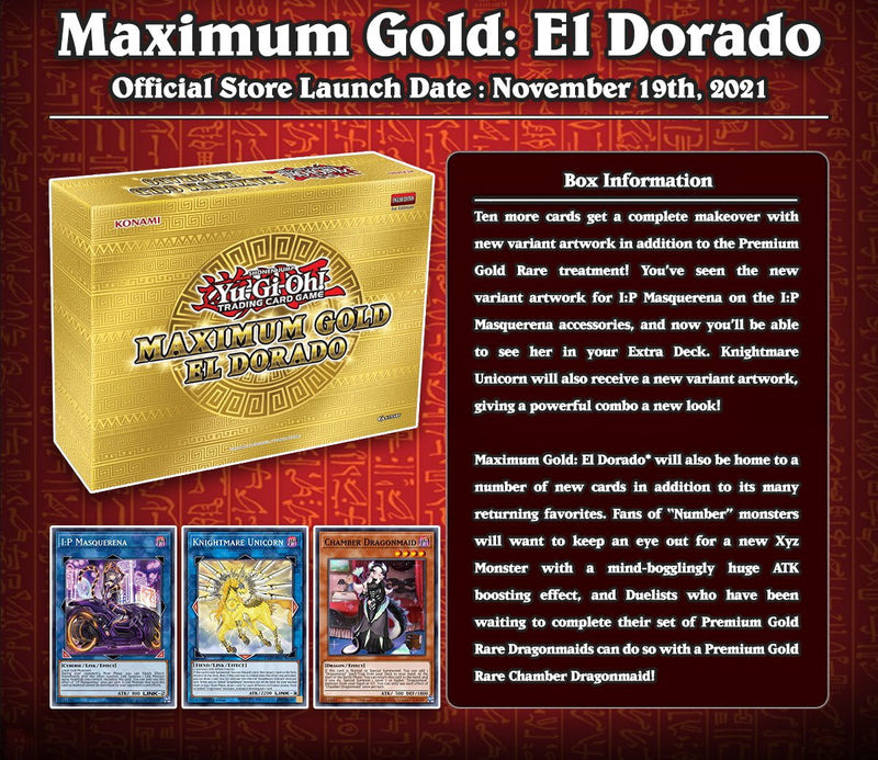 Yu-Gi-Oh! TCG: Maximum Gold El Dorado Box Card Game Konami