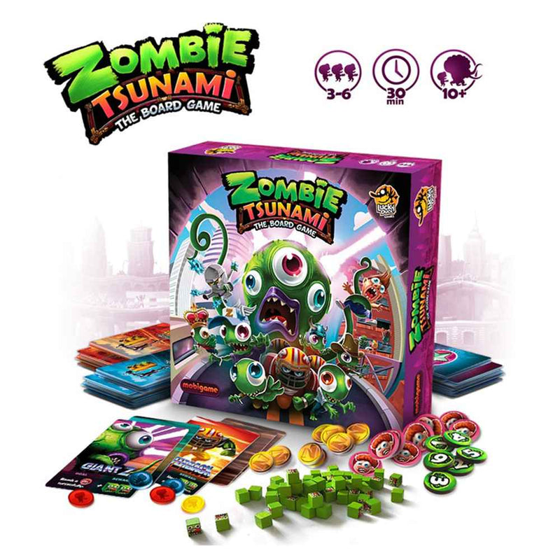 Zombie Tsunami [Board Game, 3-6 Players] Board Game Lucky Duck Games   